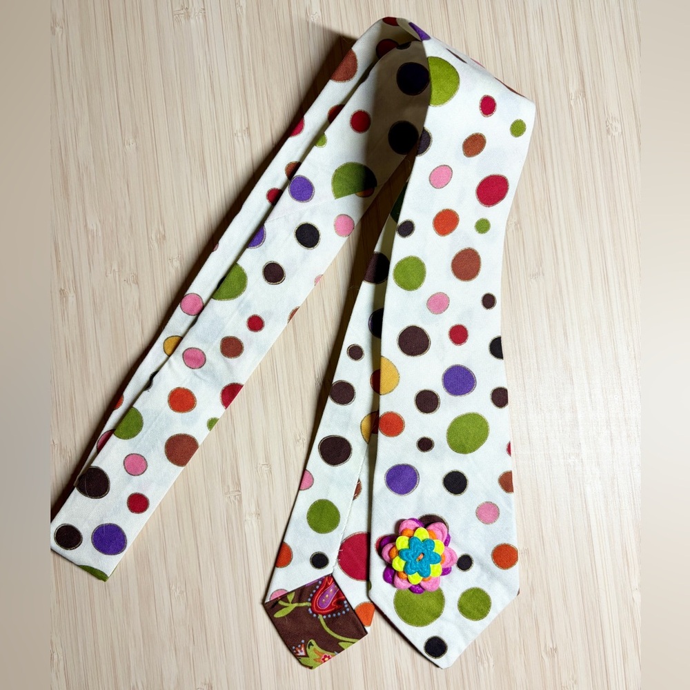 Handmade! Colorful Polka Dot Tie